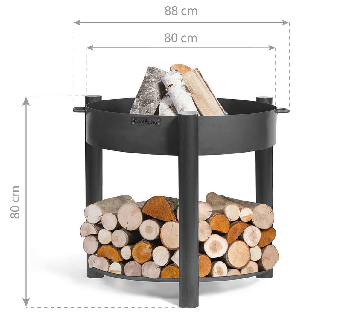 FEUERSCHALE  - Schwarz, Basics, Metall (80/88cm) - Ambia Garden