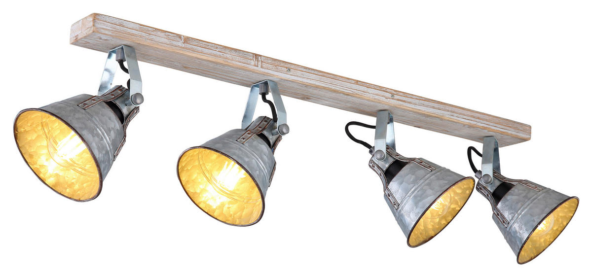 STRAHLER GÜNTHER 82/17,5/24 cm   - Zinkfarben/Weiß, LIFESTYLE, Holz/Metall (82/17,5/24cm) - Globo