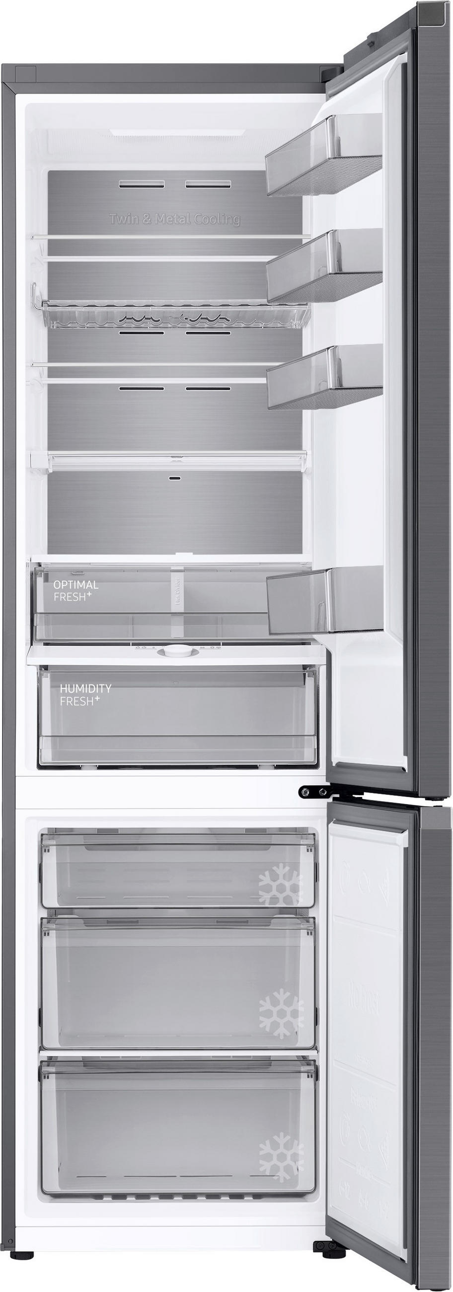 KÜHL-GEFRIER-KOMBINATION 59,5/203,0/65,8 cm RL38A776ASR/EG  - Edelstahlfarben, Basics, Glas/Kunststoff (59,5/203,0/65,8cm) - Samsung