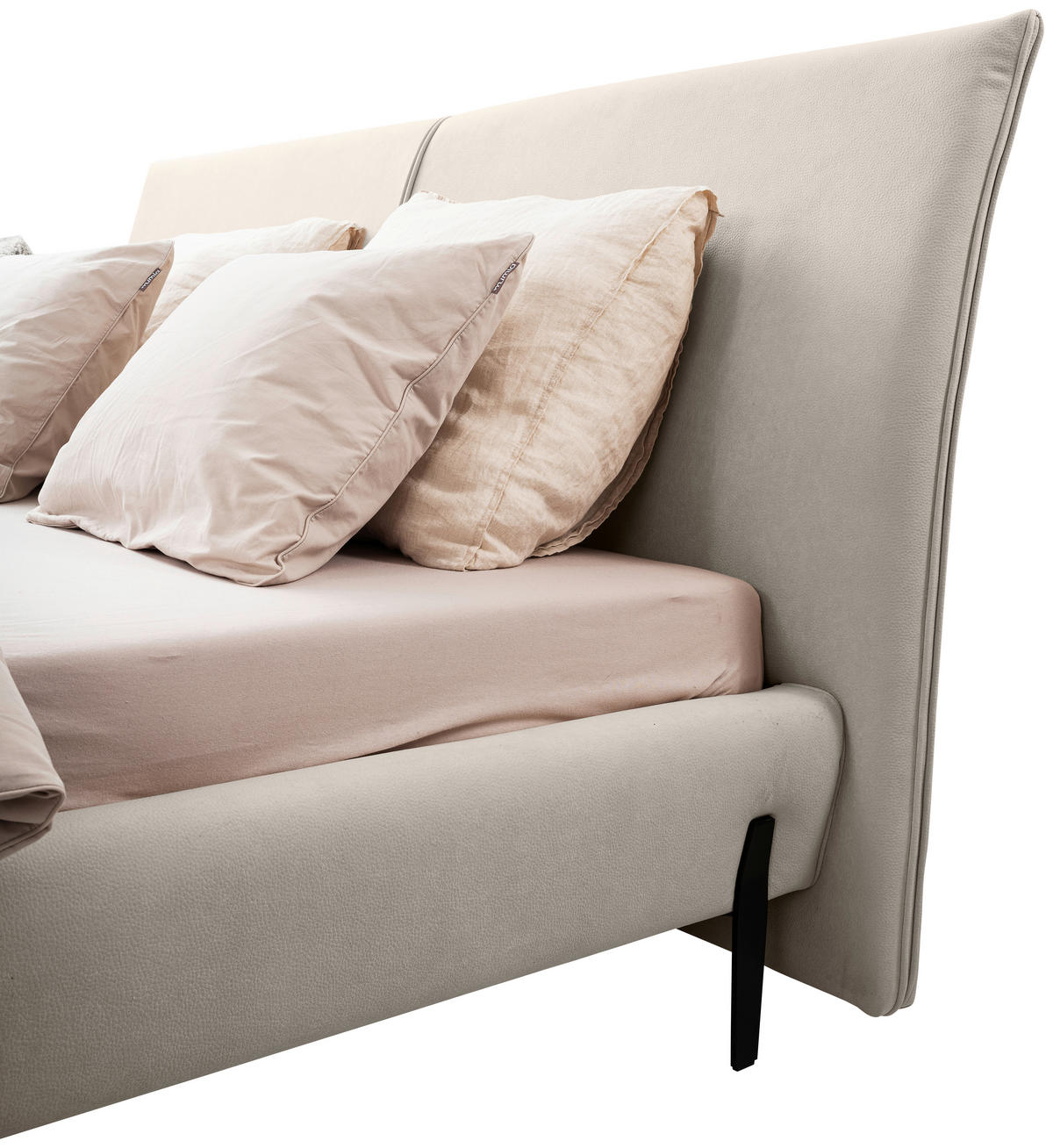 KÁRPITOZOTT ÁGY 180/200 cm  krém  - fekete/krém, Modern, textil/fa (180/200cm) - MID.YOU