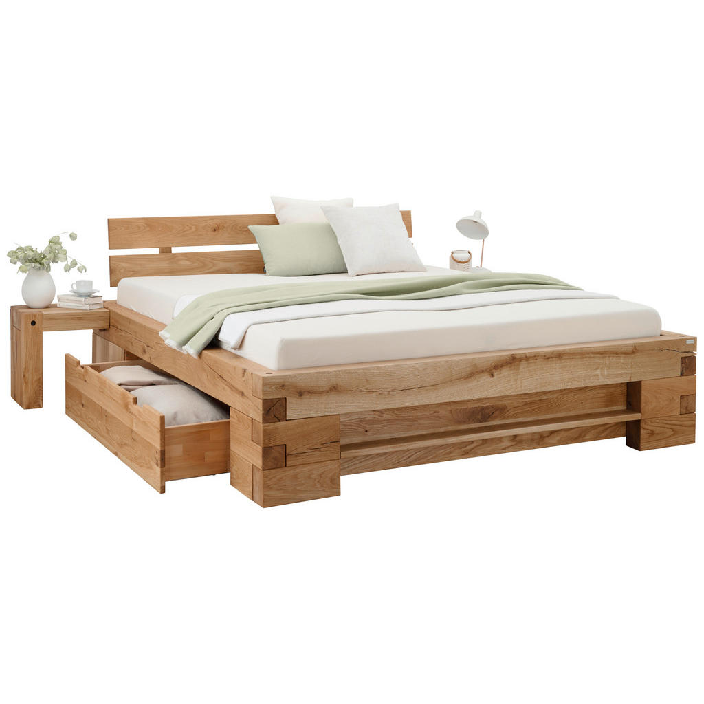 Thumbnail - Linea Natura Bett, Eiche, Holz, Eiche, massiv, 140x200 cm, Schlafzimmer, Betten, Einzelbetten