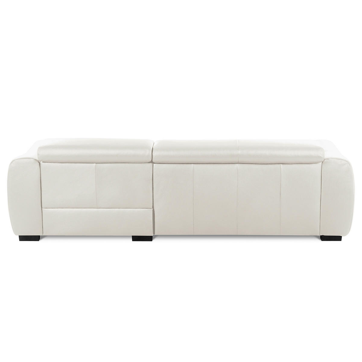 ECKSOFA  Echtleder Weiss  - Weiss/Schwarz, Design, Leder/Kunststoff (274/177cm) - Livetastic