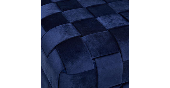 HOCKER Samt, Vliesstoff Kiefer Dunkelblau - Naturfarben/Dunkelblau, Trend, Holz/Textil (52/47/37cm) - Xora