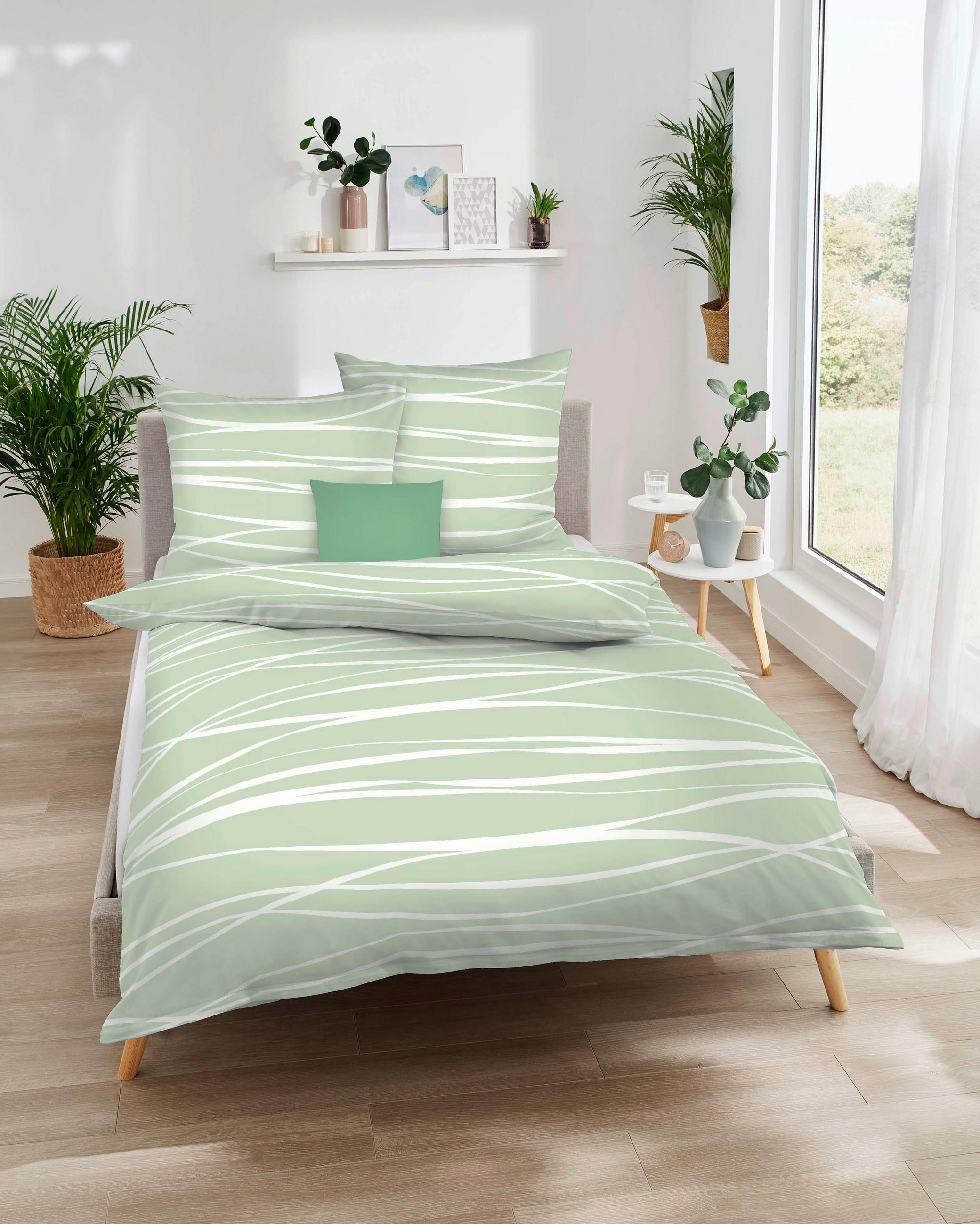 BETTWÄSCHE Satin 140/200 cm  - Jadegrün, KONVENTIONELL, Textil (140/200cm) - Kaeppel