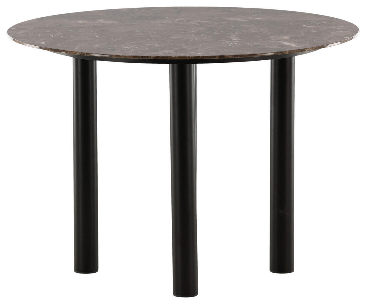 ESSTISCH furniert Schwarz, Dunkelbraun  - Dunkelbraun/Schwarz, Design, Holzwerkstoff/Metall (106/106/75cm) - Livetastic