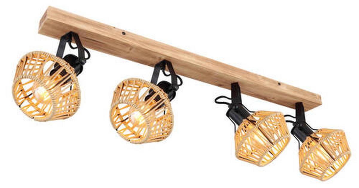 SPOTLIGHT 80/16/25 cm   - svart/mörkbrun, Natur, metall/naturmaterial (80/16/25cm) - Globo