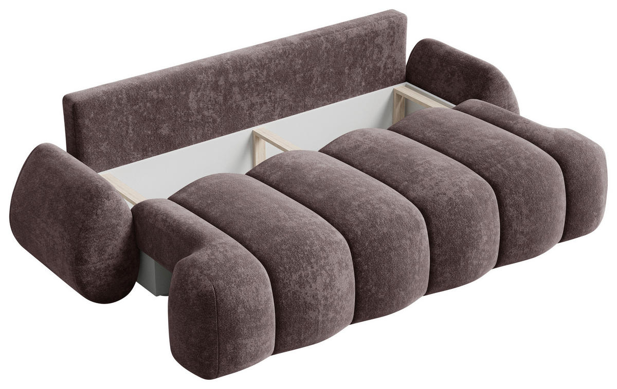 SCHLAFSOFA Bordeaux  - Bordeaux/Schwarz, Design, Kunststoff/Textil (270/103/113cm) - MID.YOU