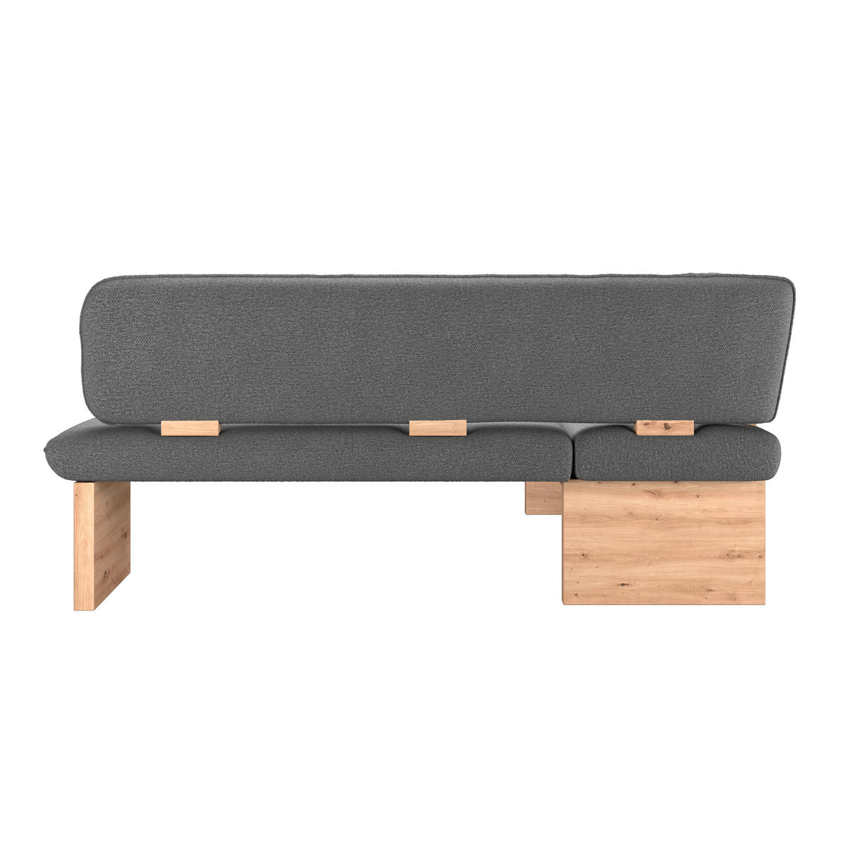 ECKBANK 170/192 cm Webstoff Anthrazit Eiche Sperrholz   - Eichefarben/Anthrazit, KONVENTIONELL, Holz/Textil (170/192cm) - Livetastic