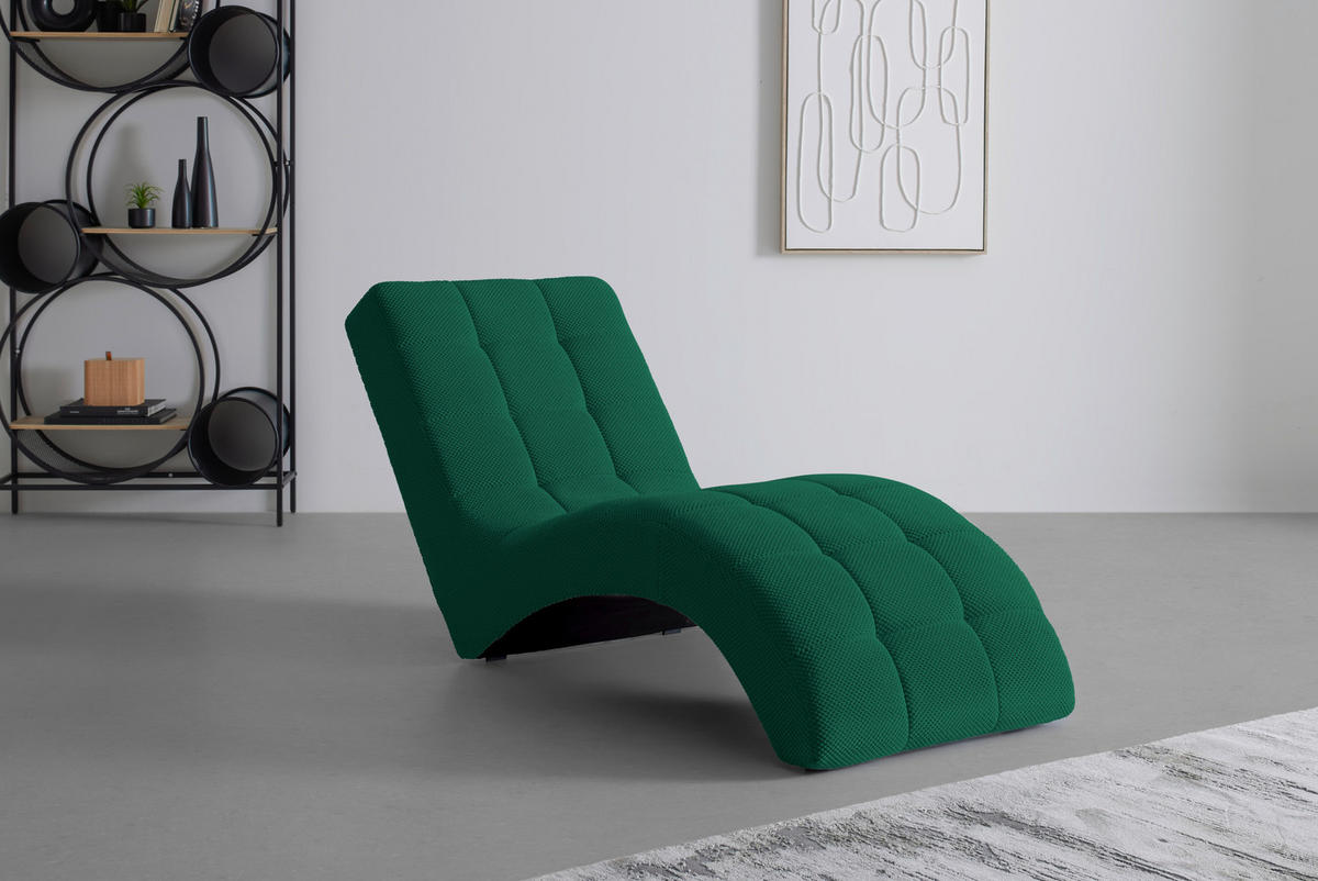 LIGGFÅTÖLJ i vävt tyg mörkgrön  - svart/mörkgrön, Modern, textil/plast (68/80/167cm) - MID.YOU