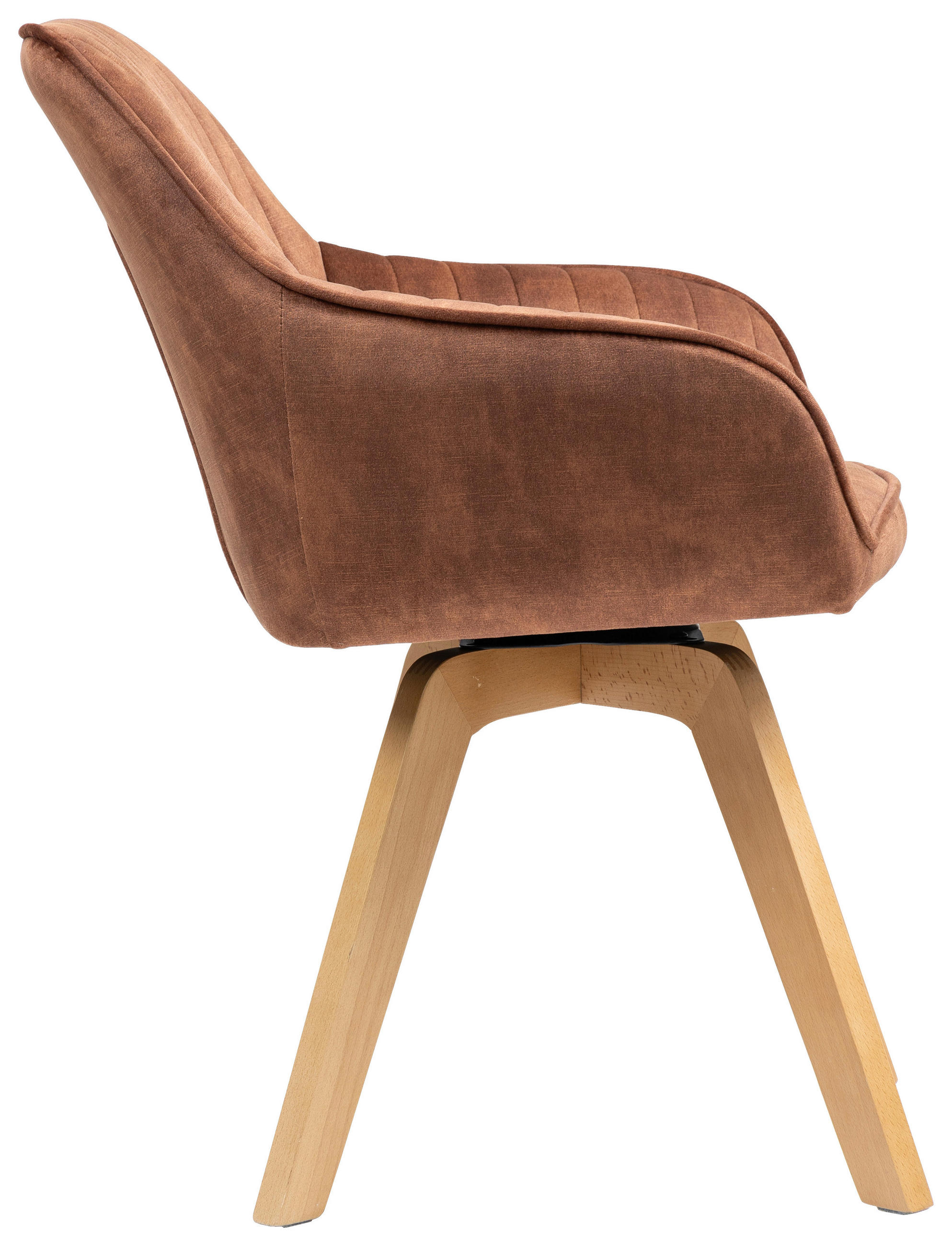 Armlehnstuhl Hanna drehbar  in Samt  - Buchefarben/Braun, KONVENTIONELL, Holz/Textil (63/83/63cm) - MID.YOU