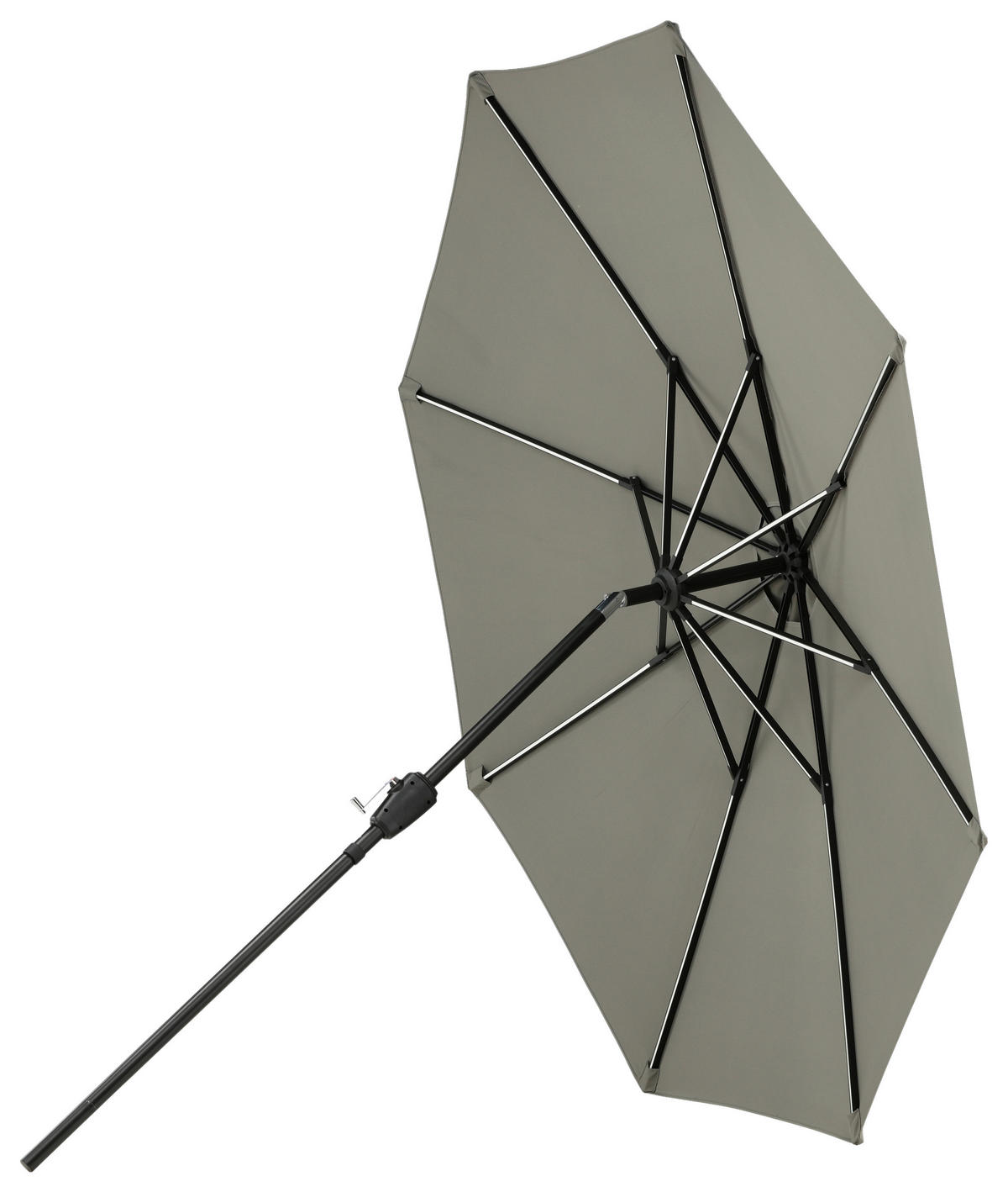 SONNENSCHIRM 270 cm  - Schwarz/Grau, KONVENTIONELL (270/241/270cm) - Gardenson