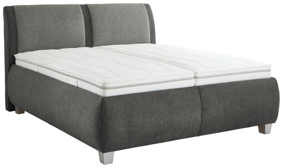 ČALOUNĚNÁ POSTEL, 180/200 cm, šedá, modrošedá - bílá/šedá, Design, dřevo/kompozitní dřevo (180/200cm) - Beldomo - Sleep