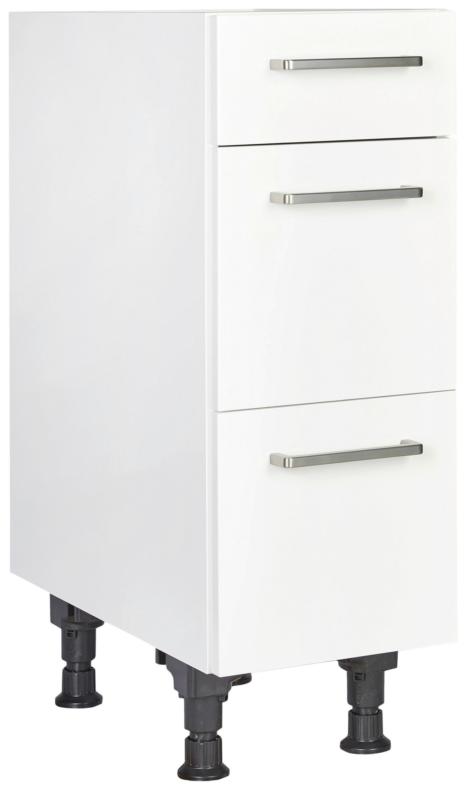 SCHUBKASTENUNTERSCHRANK 30/87/56 cm  in Weiß  - Edelstahlfarben/Weiß, MODERN, Holzwerkstoff/Metall (30/87/56cm) - Nobilia