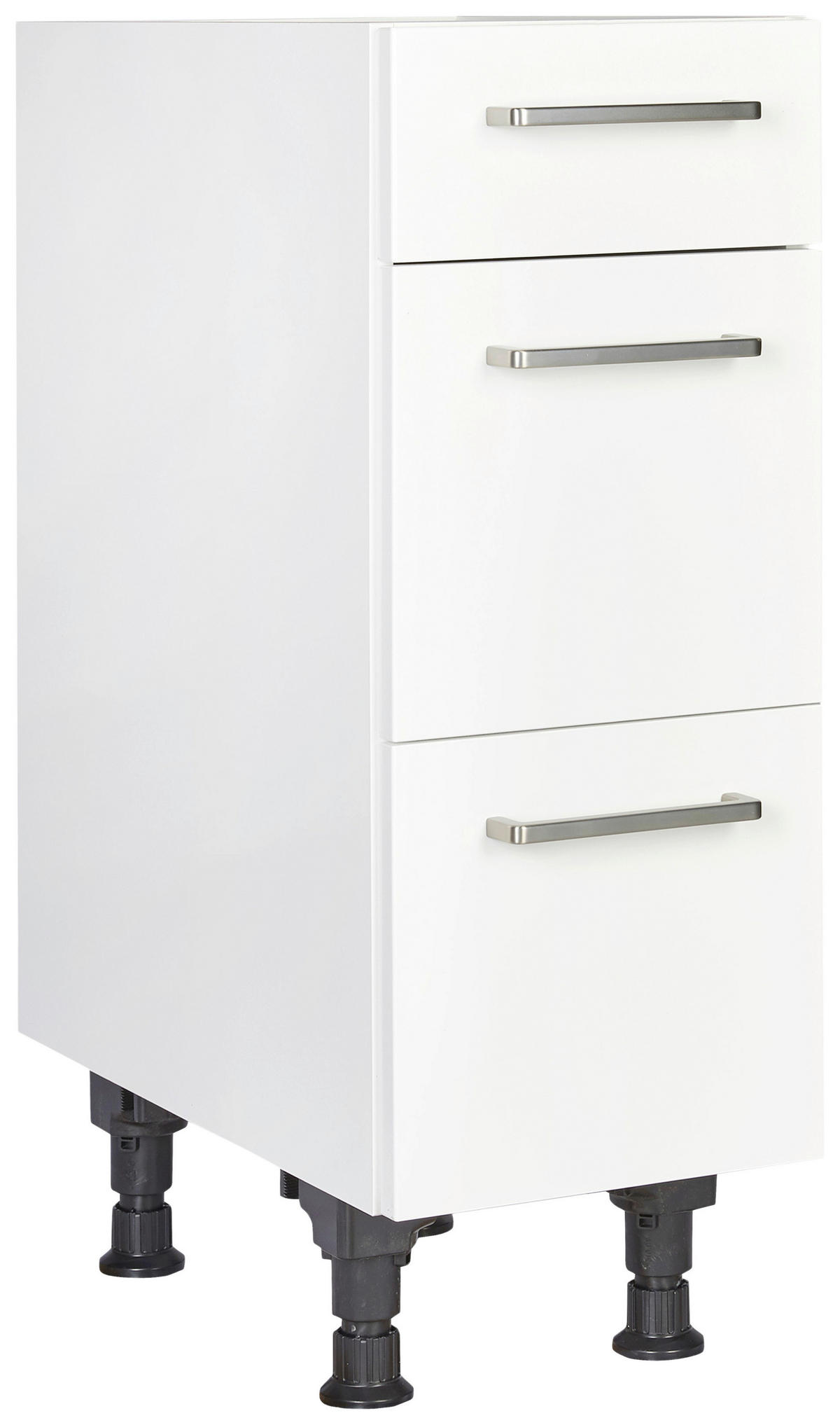 SCHUBKASTENUNTERSCHRANK 30/87/56 cm  in Weiß  - Edelstahlfarben/Weiß, MODERN, Holzwerkstoff/Metall (30/87/56cm) - Nobilia