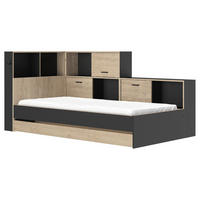 STAURAUMBETT 90/200 cm  in Schwarz, Kastanienfarben  - Kastanienfarben/Schwarz, MODERN, Holzwerkstoff (90/200cm) - MID.YOU