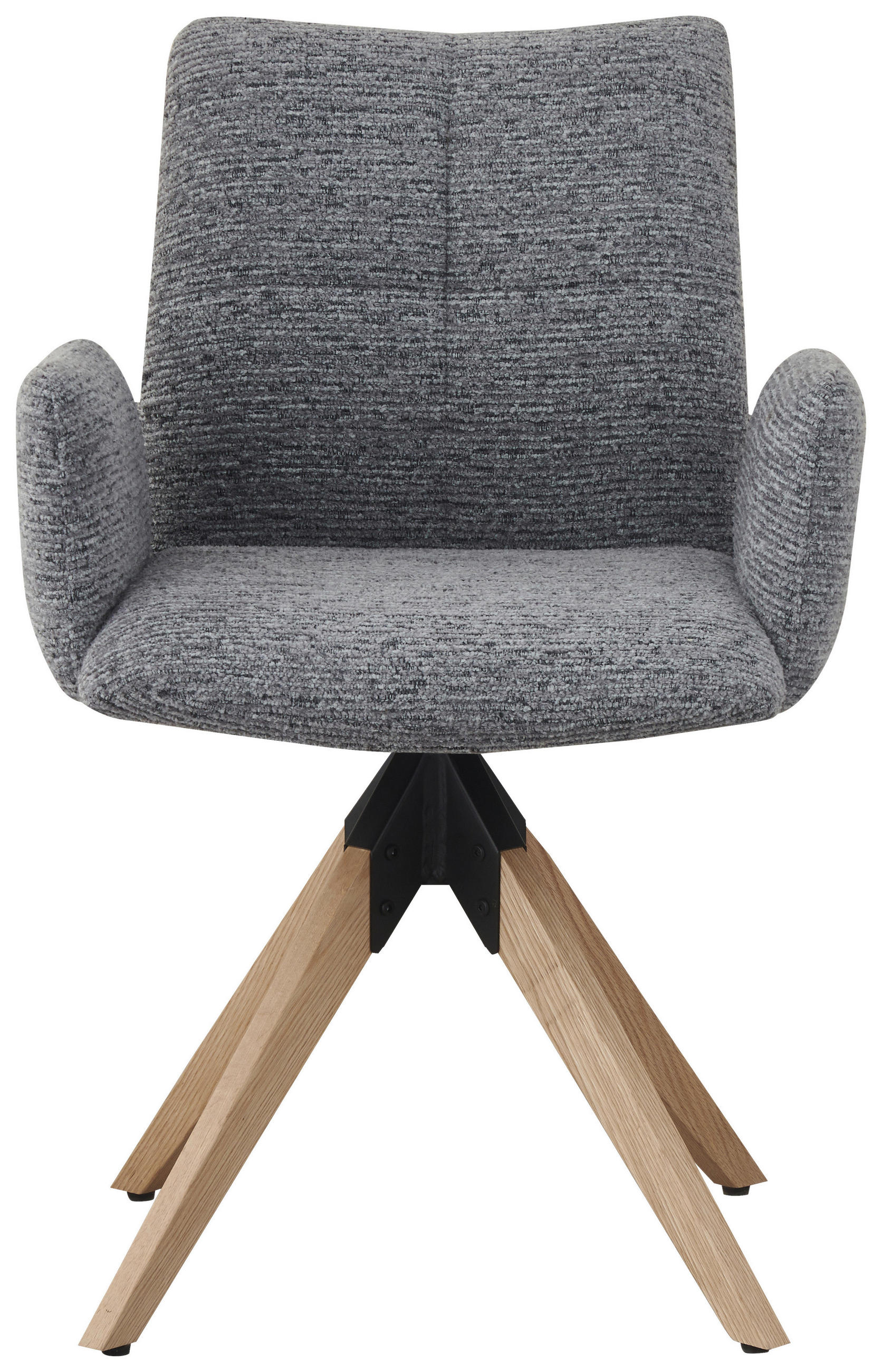 ARMLEHNSTUHL  in Eisen Struktur  - Eichefarben/Grau, Design, Holz/Textil (58/85/64cm) - Carryhome