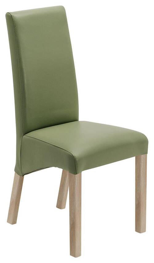 STUHL Lederlook Dunkelgrün, Sonoma Eiche - Dunkelgrün/Sonoma Eiche, KONVENTIONELL, Holz/Textil (47/102/57cm) - Carryhome