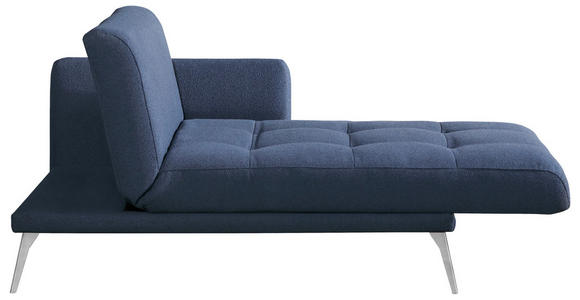RÉCAMIERE Dunkelblau Flachgewebe - Chromfarben/Dunkelblau, KONVENTIONELL, Textil/Metall (200/85/106cm) - Novel