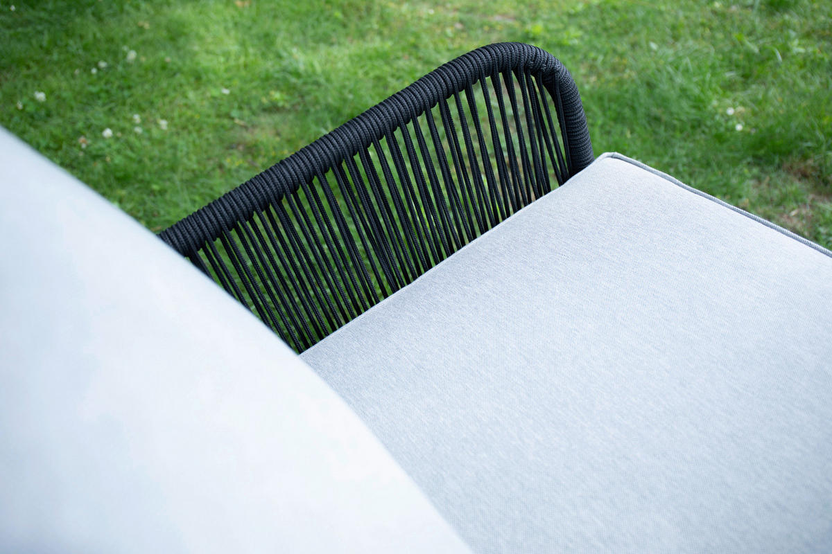 LOUNGEGARNITUR   135/90/73 cm  - Anthrazit/Hellgrau, Basics, Holz/Textil (135/90/73cm) - Acamp