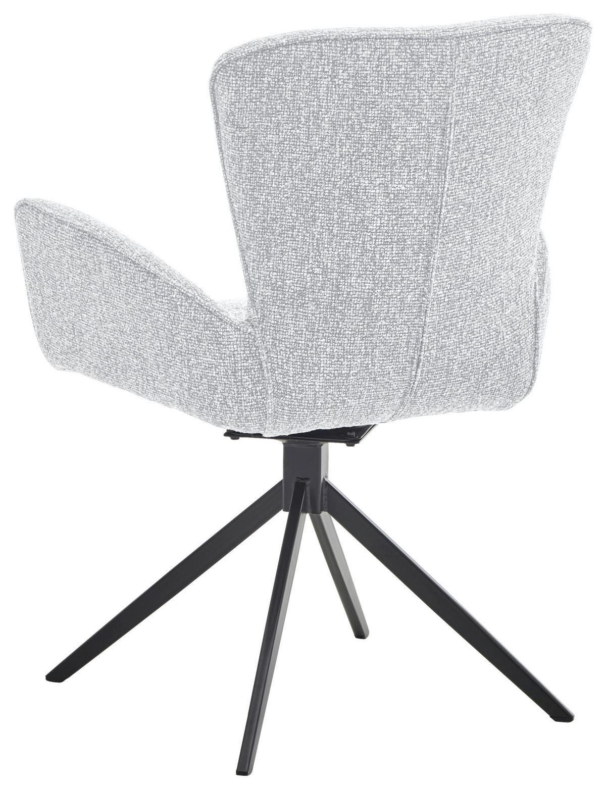 ARMLEHNSTUHL  in Eisen Jacquard, Flachgewebe  - Hellgrau/Schwarz, Design, Textil/Metall (63/92/63cm) - Valdera