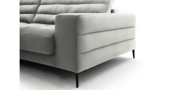 ECKSOFA in Cord Hellgrau 207/296 cm - Hellgrau/Schwarz, Design, Textil/Metall (207/296cm) - Dieter Knoll