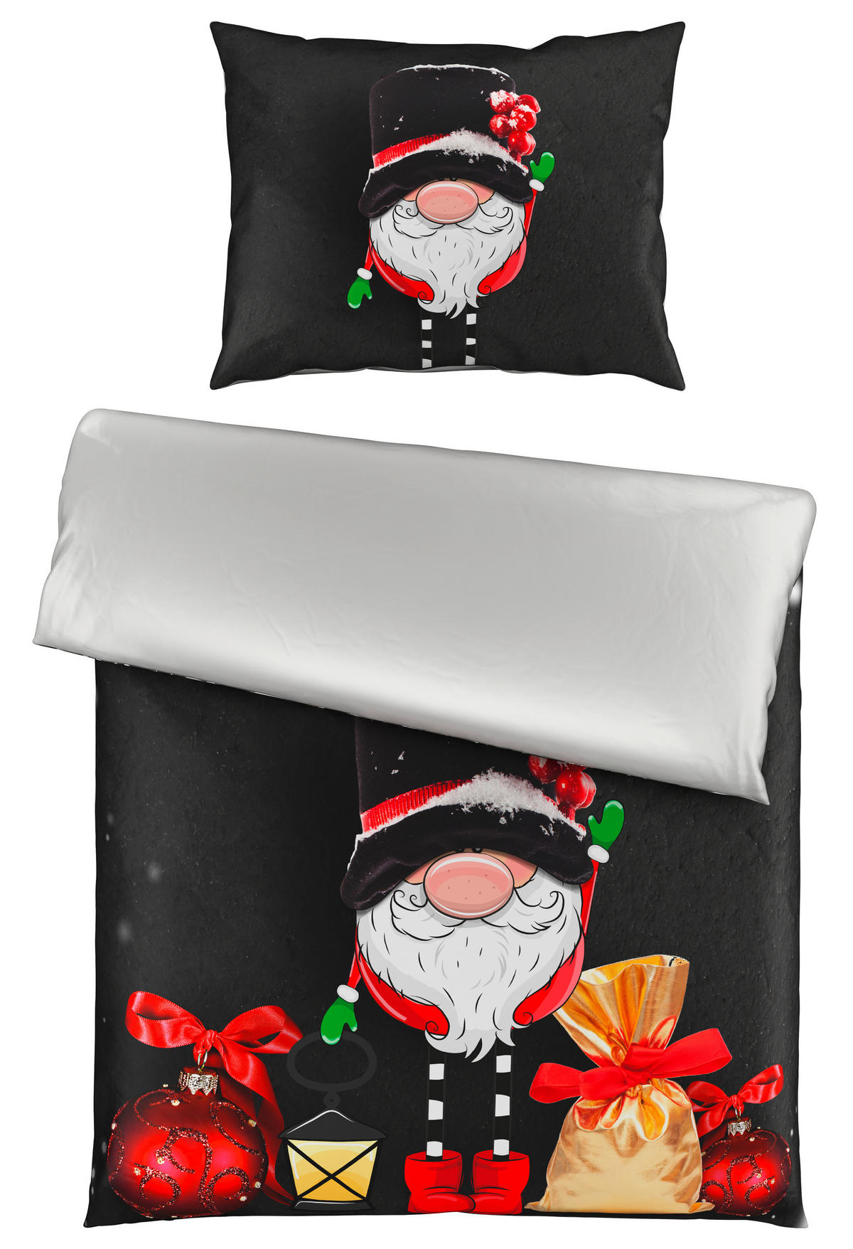 POSTELJINA SA DVA LICA FANCY 140/200 cm saten tamnosiva  - tamnosiva, Osnovno, tekstil (140/200cm) - X-Mas