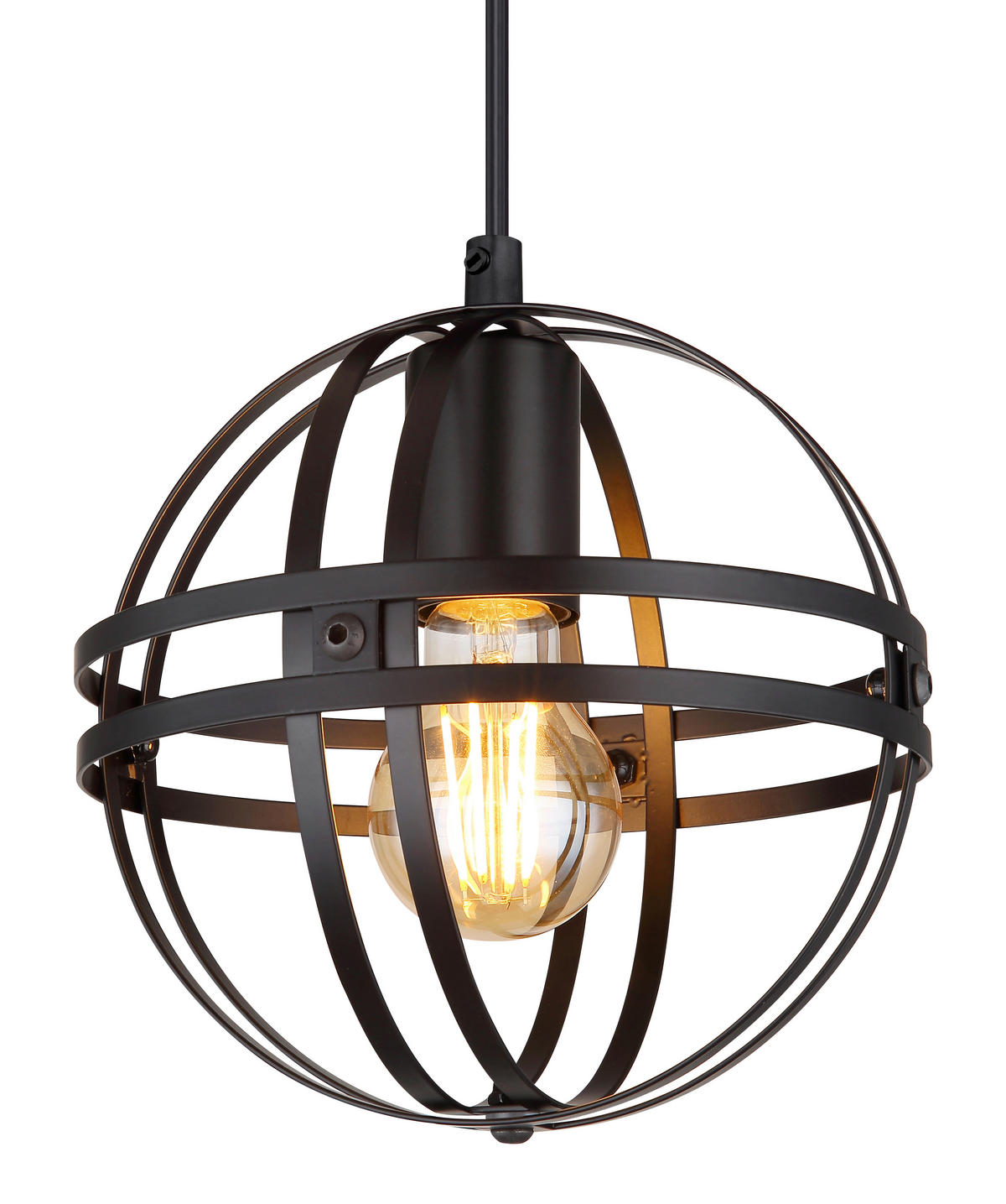 HÄNGELEUCHTE 20/120 cm    - Schwarz, Konventionell, Metall (20/120cm) - Globo