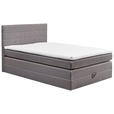 BOXSPRINGBETT 120/200 cm,  in Grau  - Schwarz/Grau, Design, Holzwerkstoff/Kunststoff (120/200cm) - Xora