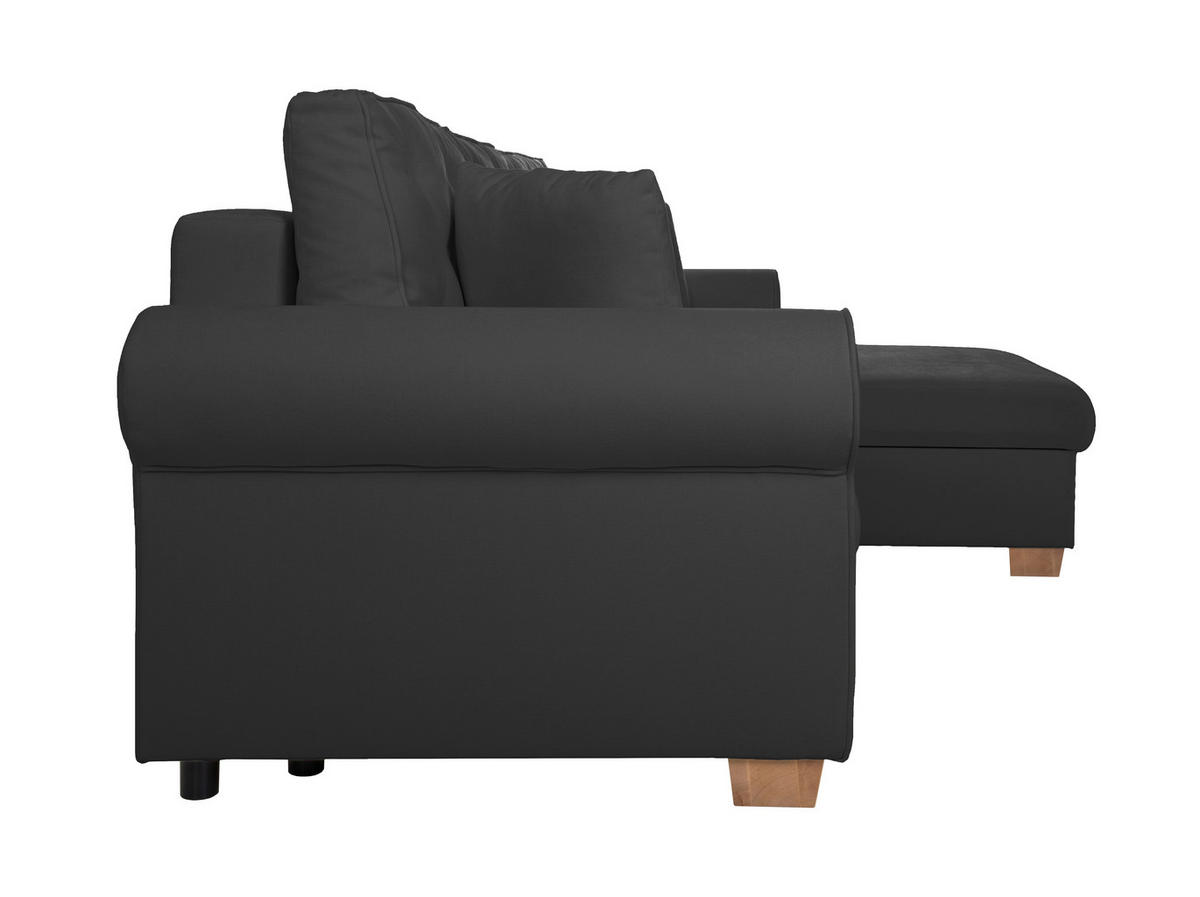 ECKSOFA in Anthrazit  - Anthrazit/Buchefarben, Design, Holz/Textil (266/161cm) - MID.YOU