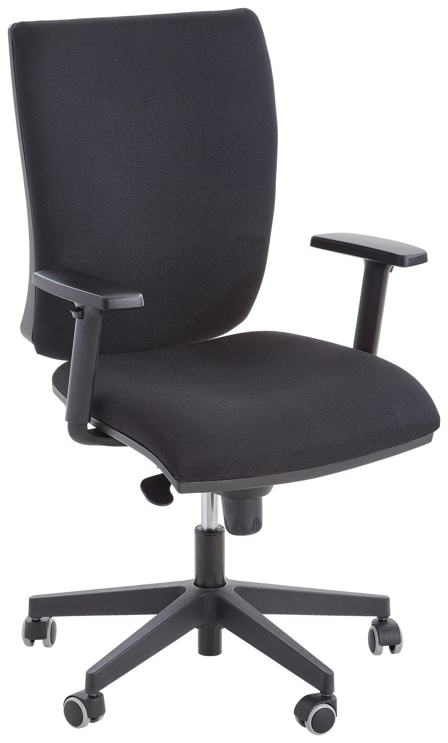 DREHSTUHL Flachgewebe Schwarz  - Schwarz, KONVENTIONELL, Kunststoff/Textil (64/110/64cm) - Venda