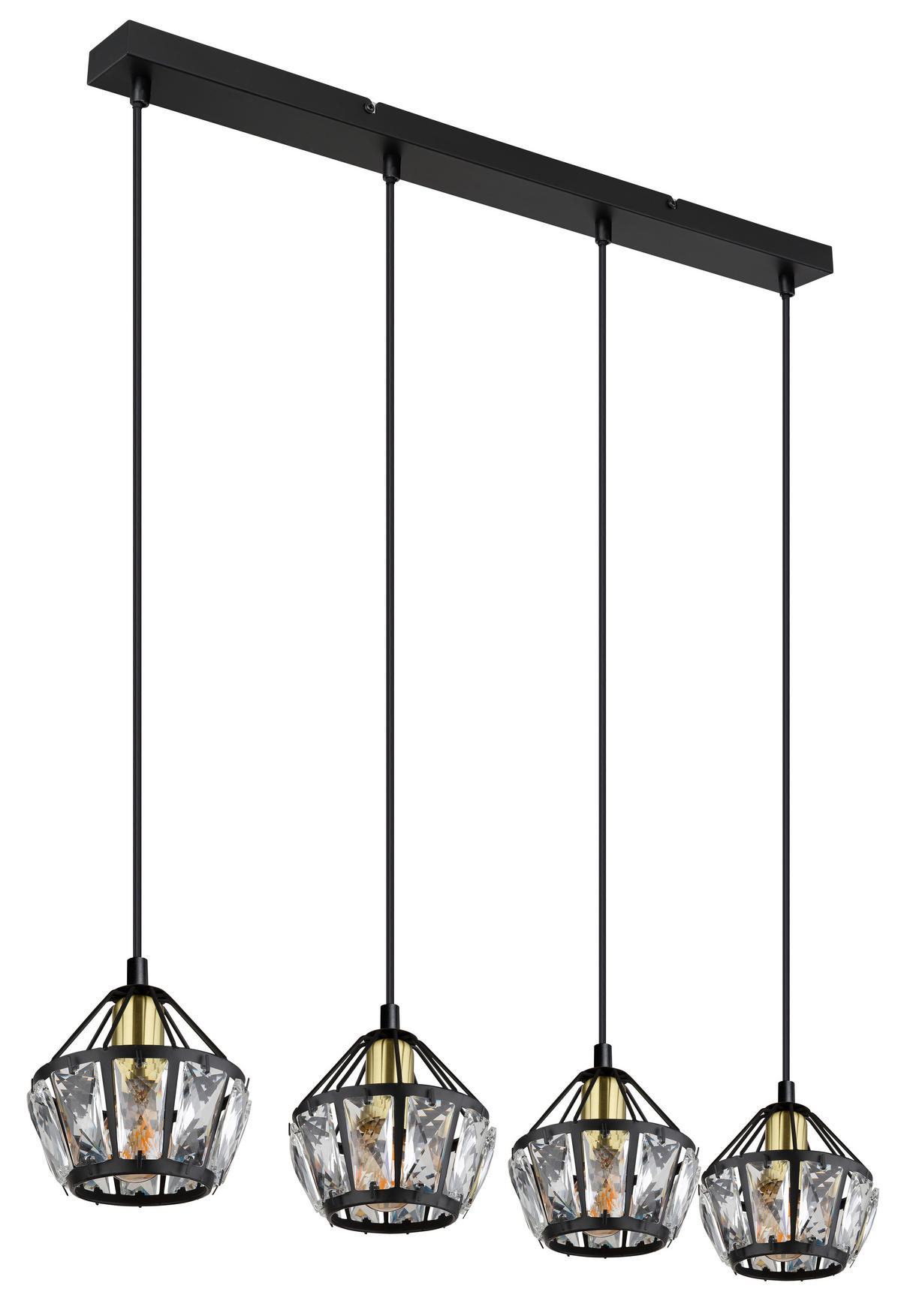 HÄNGELEUCHTE 73/12,5/150 cm   - Klar/Messingfarben, KONVENTIONELL, Glas/Kunststoff (73/12,5/150cm) - Globo