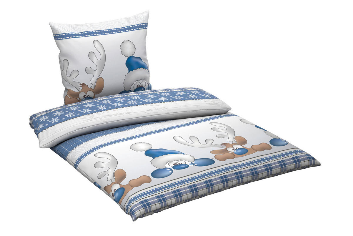 BETTWÄSCHE Flanell 135/200 cm  - Blau/Grau, Textil (135/200cm) - Esposa