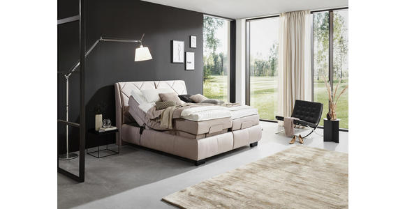 BOXSPRINGBETT 180/200 cm in Beige - Beige/Schwarz, KONVENTIONELL, Textil/Metall (180/200cm) - Dieter Knoll
