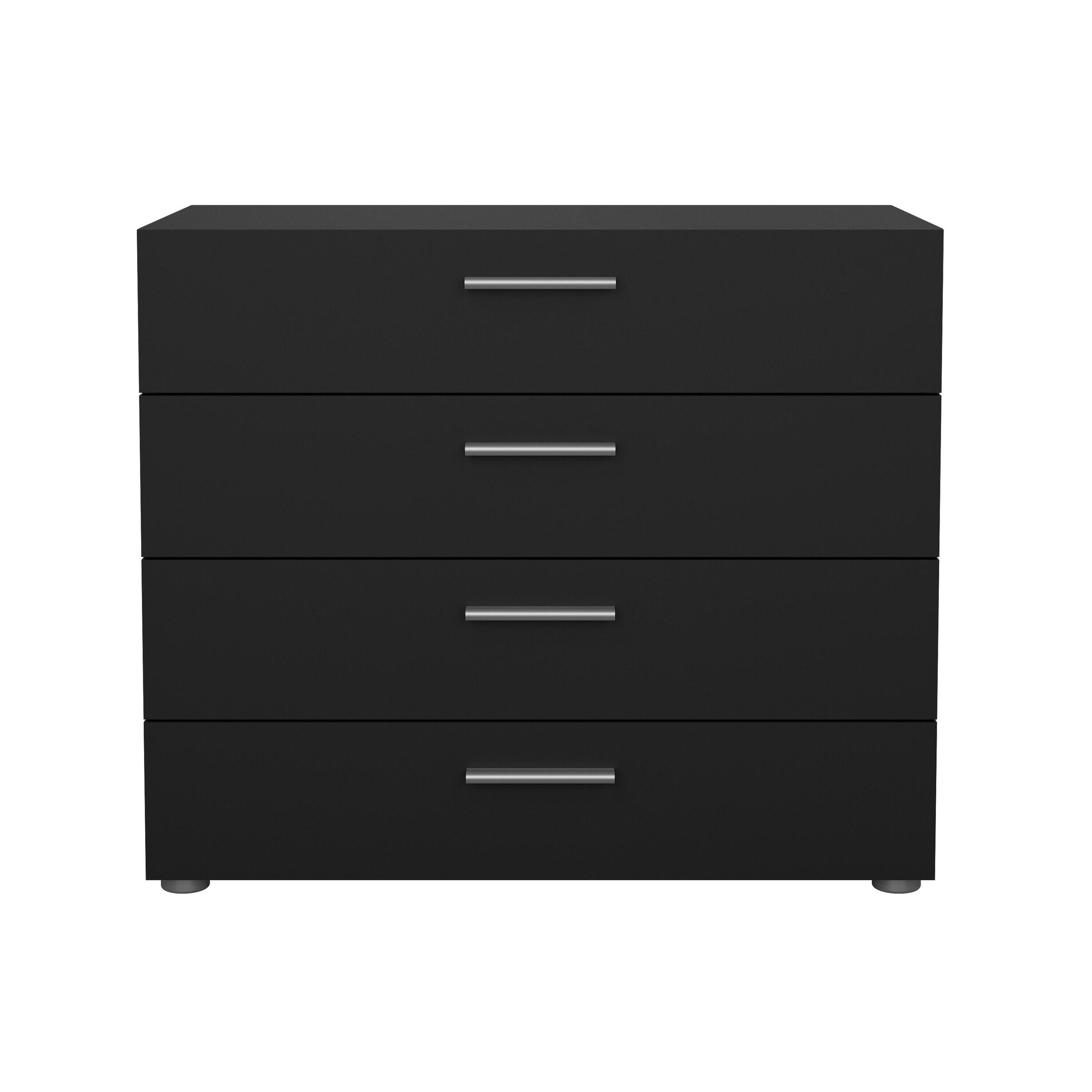 KOMODA, čierna, 80,2/68,1/40,3 cm - čierna/strieborná, Design, kov/kompozitné drevo (80,2/68,1/40,3cm) - Livetastic