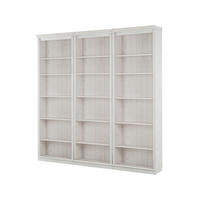 NÁSTENNÁ KNIŽNICA, biela, farba borovice, borovica, 223/222/34 cm - biela/farba borovice, Design, drevo (223/222/34cm) - MID.YOU