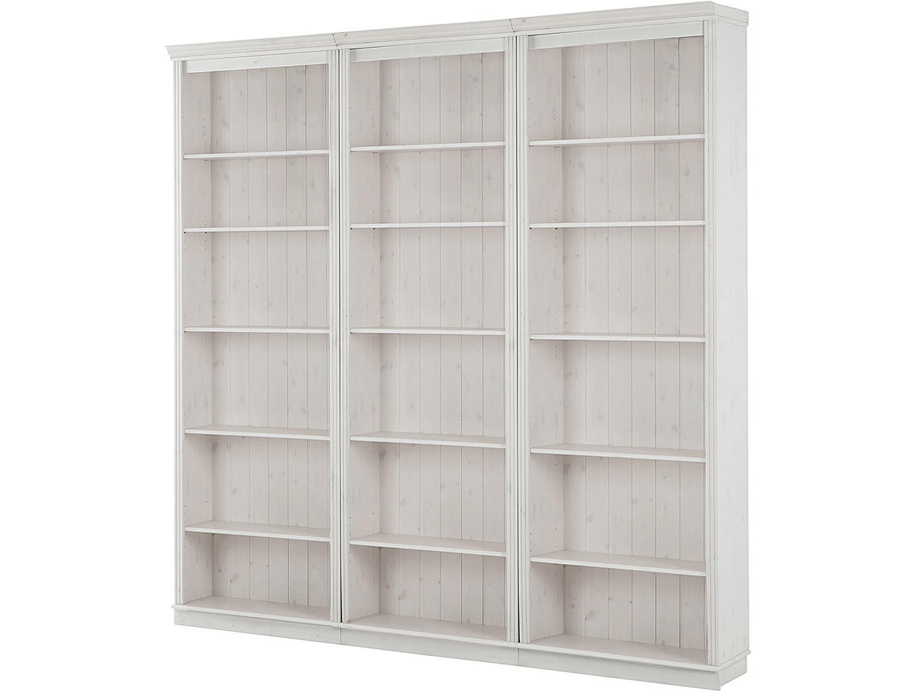 Livetastic Bücherwand Lillehammer Weiß, Kiefer 223x222x34 cm