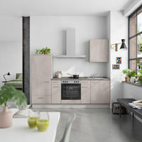 KÜCHENBLOCK Riva 240 cm  in Grau, Schieferfarben  - Schieferfarben/Edelstahlfarben, MODERN, Holzwerkstoff/Metall (240cm) - Nobilia