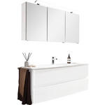 BADEZIMMER in 121,2 cm - Weiß Hochglanz/Weiß, Design, Glas/Holzwerkstoff (121,2cm) - Novel