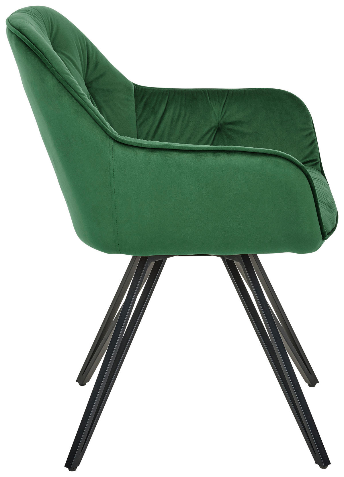 ARMLEHNSTUHL  in Eisen Samt  - Dunkelgrün/Schwarz, LIFESTYLE, Holz/Textil (61/82/62cm) - Livetastic