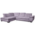 ECKSOFA in Cord Lila  - Lila/Schwarz, Design, Textil/Metall (242/313cm) - Xora