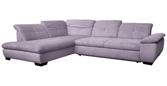 ECKSOFA in Cord Lila  - Lila/Schwarz, Design, Textil/Metall (242/313cm) - Xora