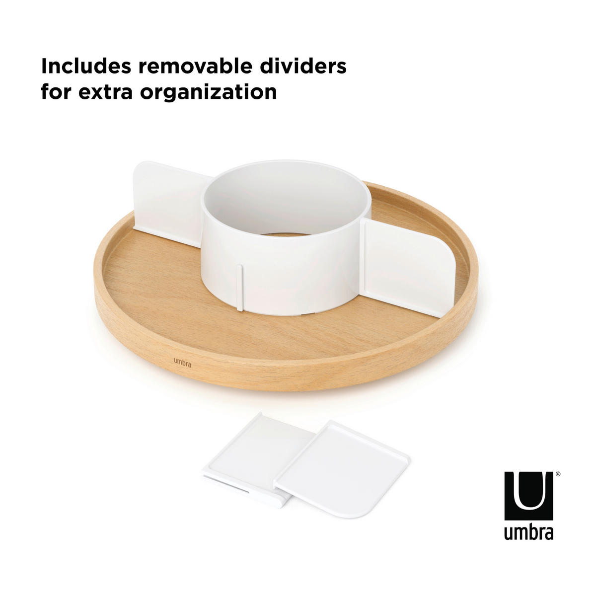MENAGE-SET - Naturfarben/Weiß, Design, Holz/Kunststoff (30,5/8,9/30,5cm) - Umbra