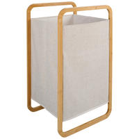 TVÄTTKORG - beige/naturfärgad, Design, trä/textil (40/70/36cm) - Ambia Home