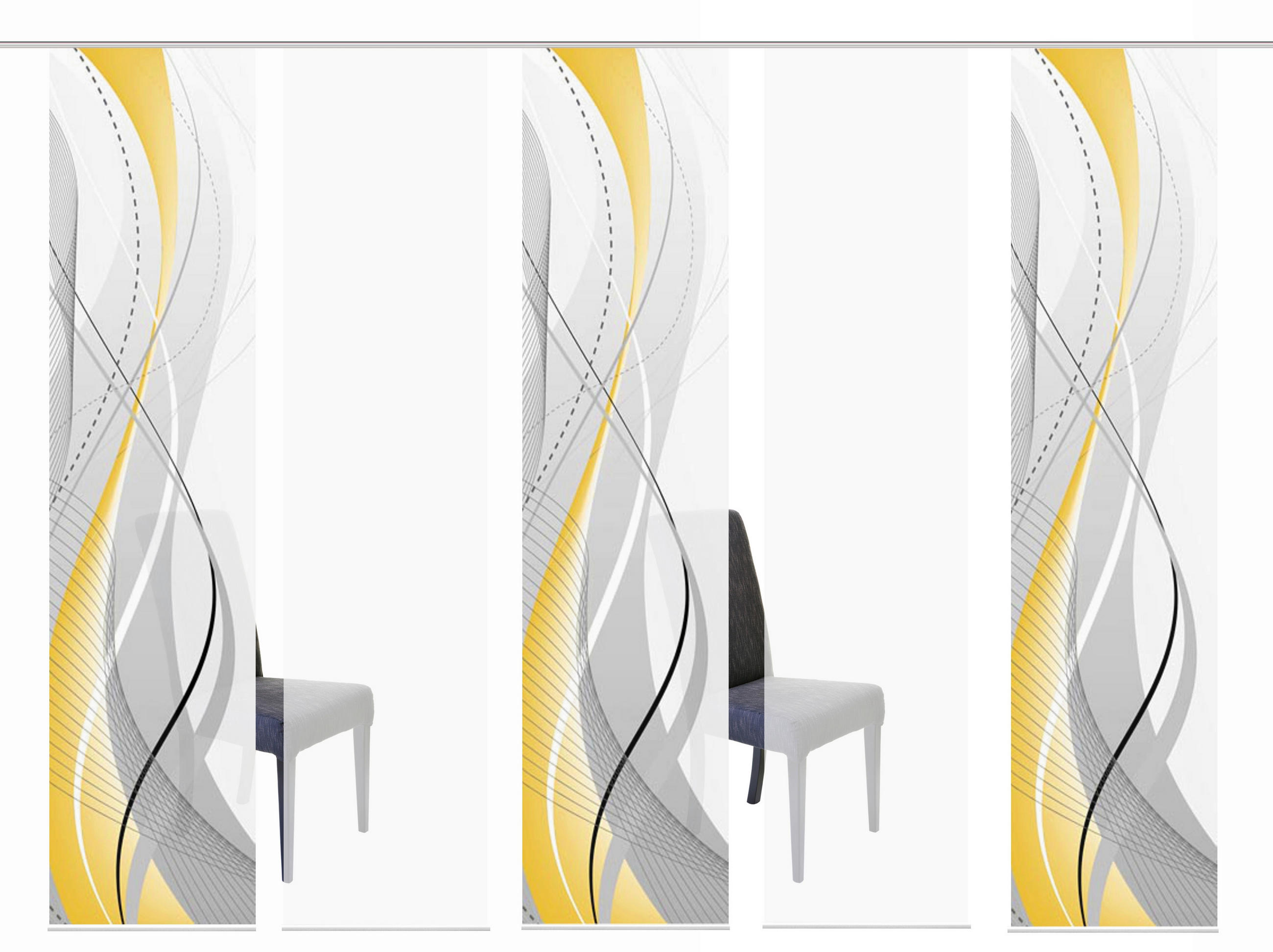 PANELOVÝ ZÁVĚS, 5x60/245 cm - tmavě žlutá/světle žlutá, Design, textil (5x60/245cm) - Schmidt W. Gmbh