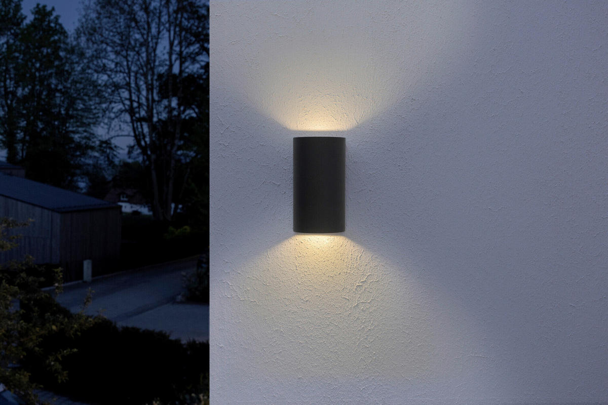 LED-AUßENLEUCHTE 5,5/9/16 cm   - Dunkelgrau, Basics, Glas/Metall (5,5/9/16cm) - Osram