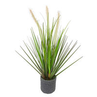 DEKOGRAS  - Weiß/Grün, Natur, Kunststoff/Metall (40cm) - Ambia Home