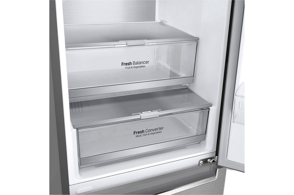 KÜHL-GEFRIER-KOMBINATION 60/203/68 cm GBB92MBB3P  - Silberfarben, Trend, Glas/Kunststoff (60/203/68cm) - LG