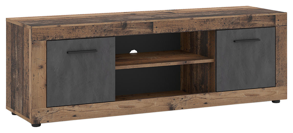 NISKA KOMODA   140/48/40 cm   antracit, boje starog hrasta   - boje starog hrasta/crna, Design, drvni materijal/plastika (140/48/40cm) - MID.YOU