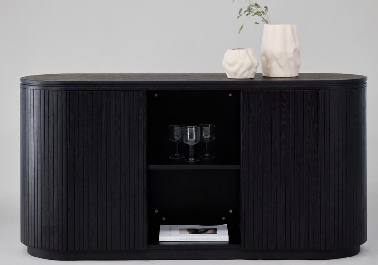 SIDEBOARD 160/80/48 cm  - svart, Design, trä (160/80/48cm) - Livetastic