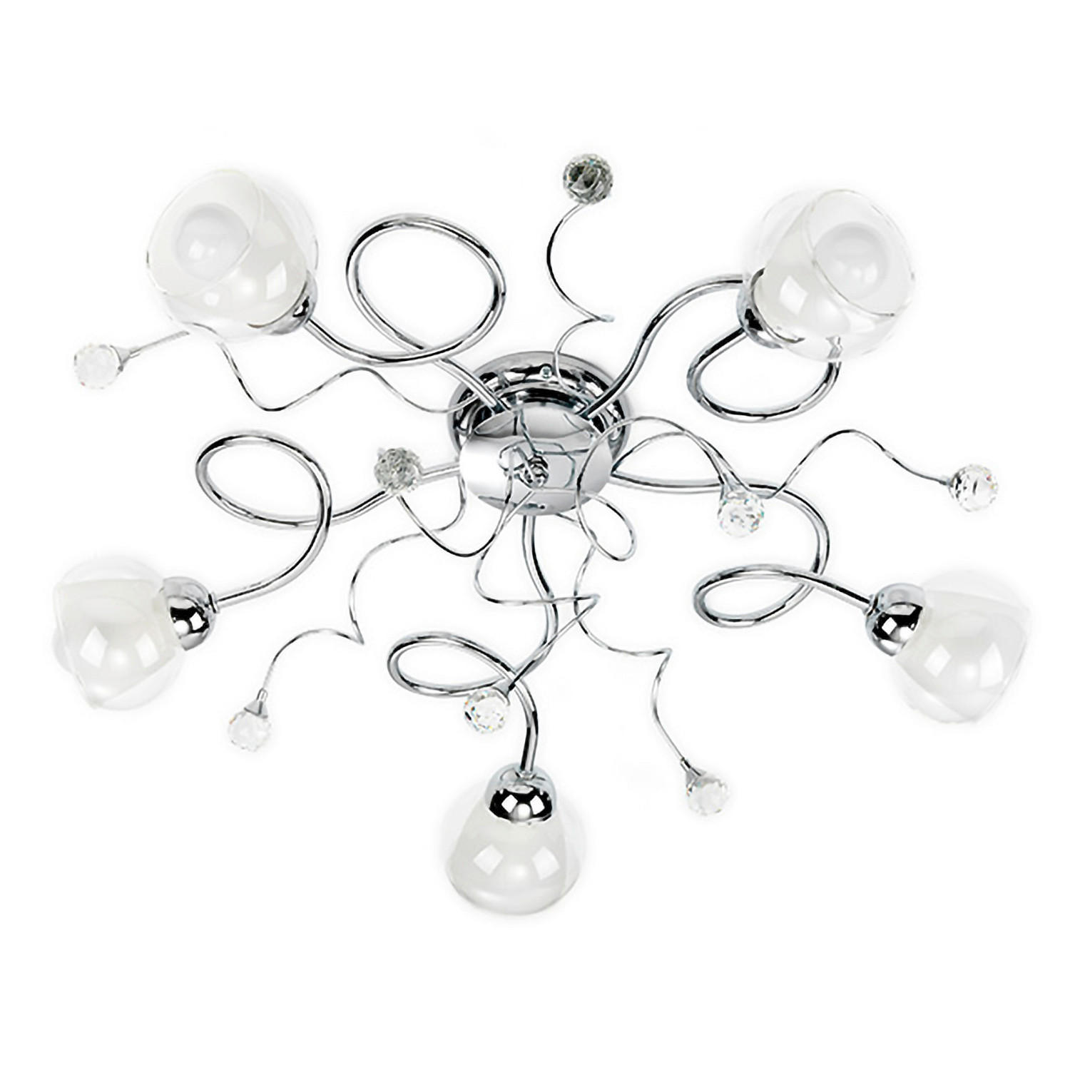 DECKENLEUCHTE  65/20 cm    - Chromfarben, Design, Glas/Metall (65/20cm)